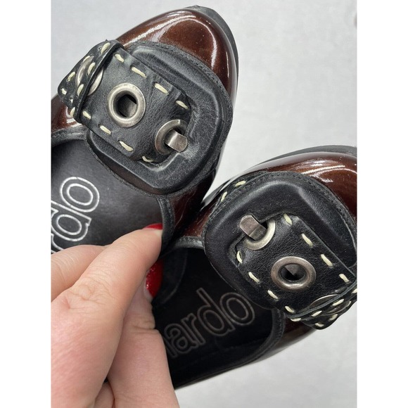 Bernardo Dark Brown Loafer Womens Size 6.5 Made In Brazil Shoes Glossy Finish - Picture 5 of 10